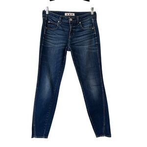 AMO Twist Skinny Straight Leg Denim Jeans in True Blue‎ Sz 26
